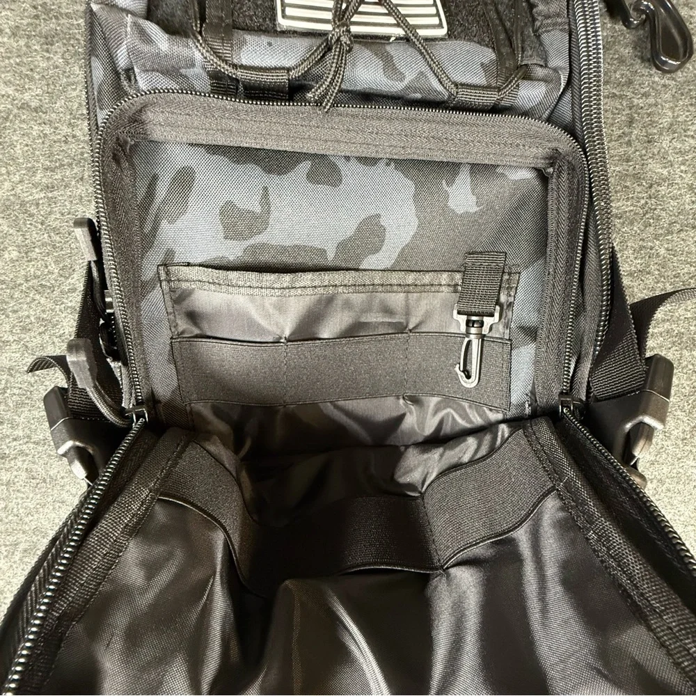 Tactical Sling Backpack Night Camo MOLLE Military EDC Shoulder‎ Bag Grey Black